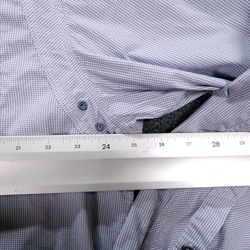 Orvis Shirt Mens XL Blue Gingham Trout Bum River Guide Fishing Button Up Pockets - Picture 7 of 13
